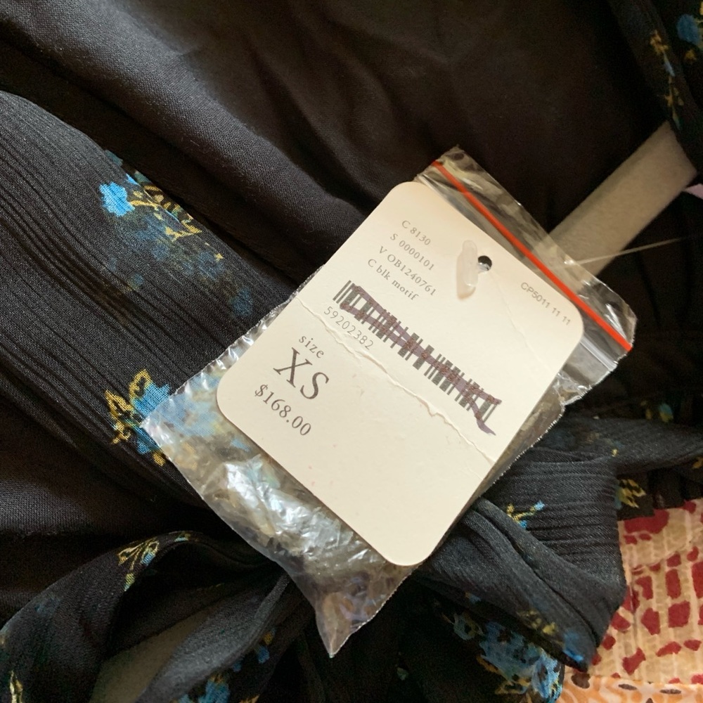 Free People The Edge Of Love Jumpsuit Black Motif Sz XS - Picture 10 of 10